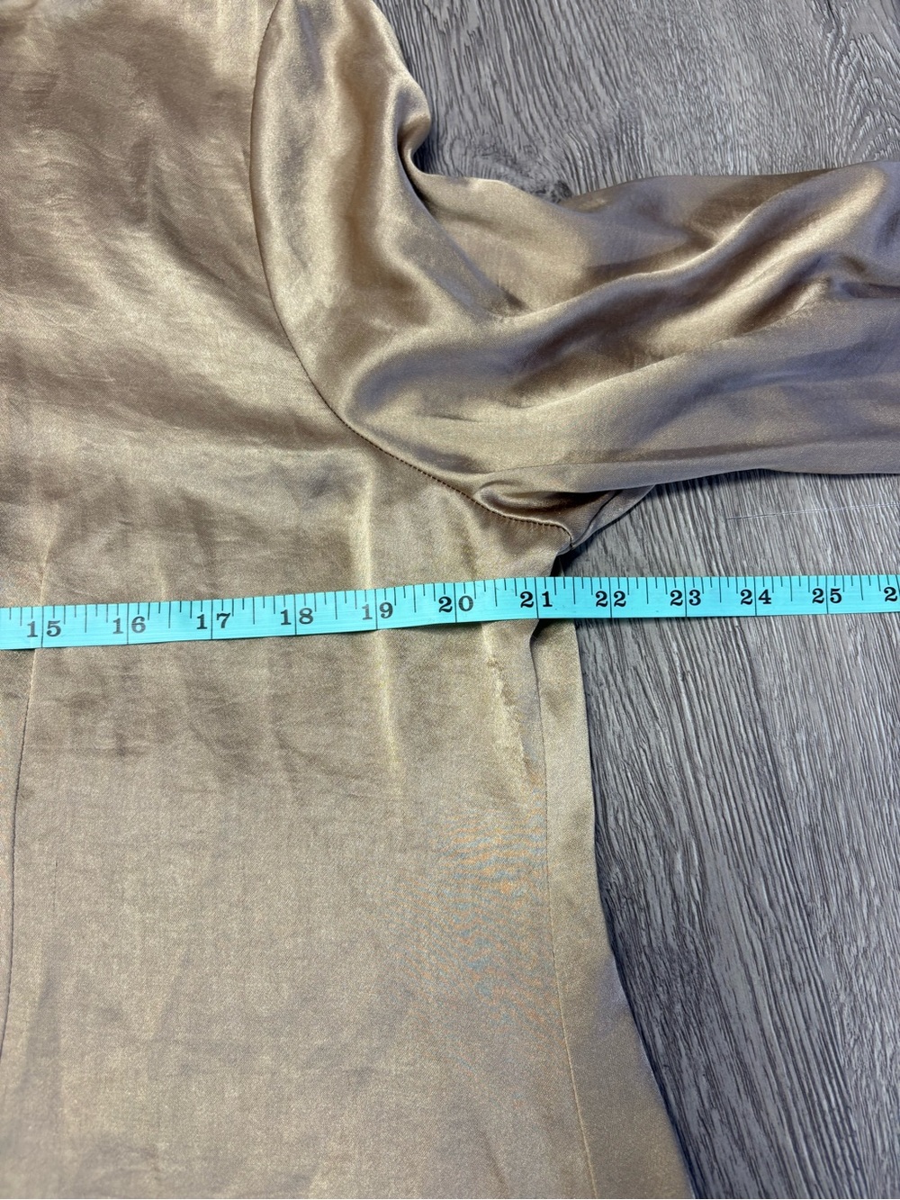Madewell Enzo Satin Button-Up Blouse Bronze Gold Women’s Size 14 Quiet Luxury - Picture 5 of 7